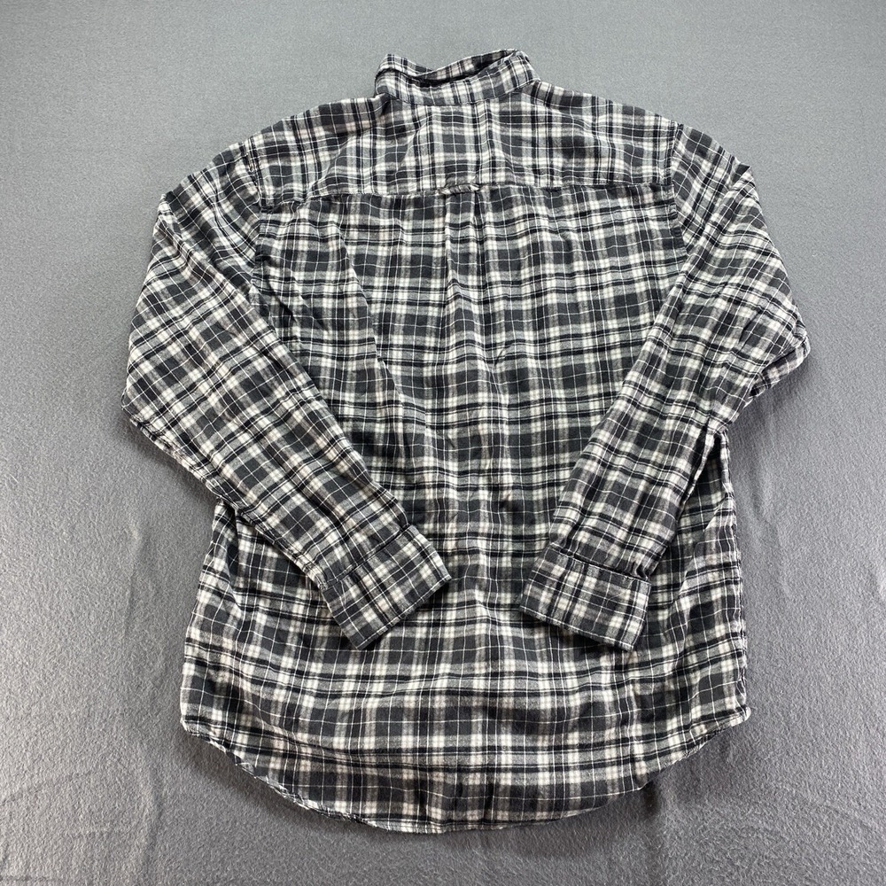 American Eagle Button Down Shirt Mens Large Black White Plaid Long Sleeve Casual - Picture 10 of 11
